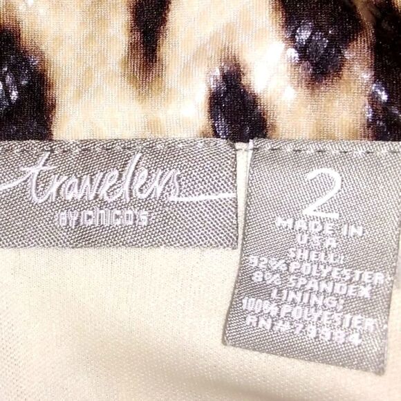 CHICO Skirt LEOPARD GREAT Fit SEQUINED Style NEVER WORN Sz 2 - Picture 5 of 7